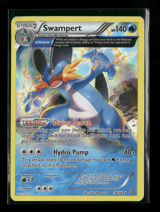 XY - Primal Clash Swampert (Alpha) #36/160 *Damaged*