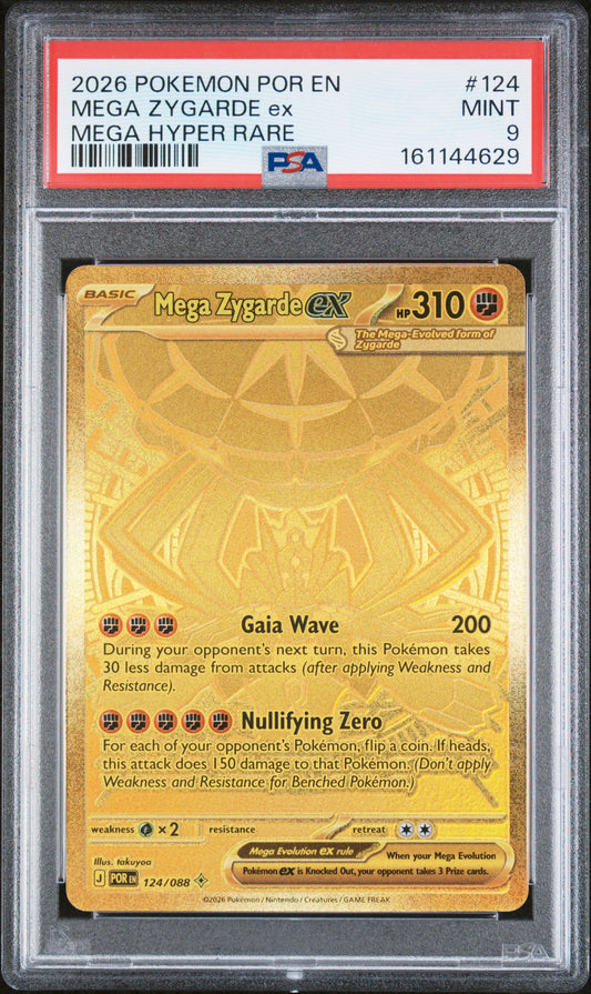 2026 Pokemon Por En-Perfect Order Mega Hyper Rare Mega Zygarde Ex 9 PSA #124