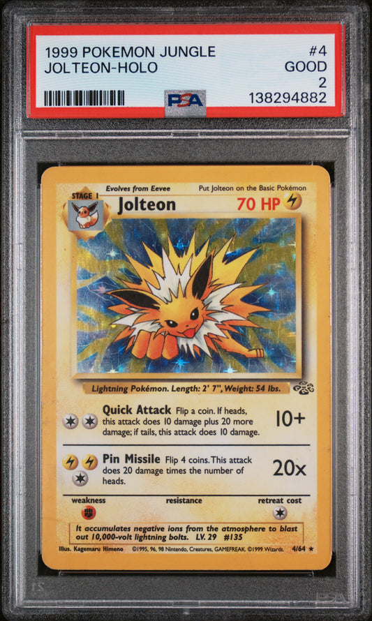 1999 Pokemon Jungle Jolteon-Holo 2 PSA #4