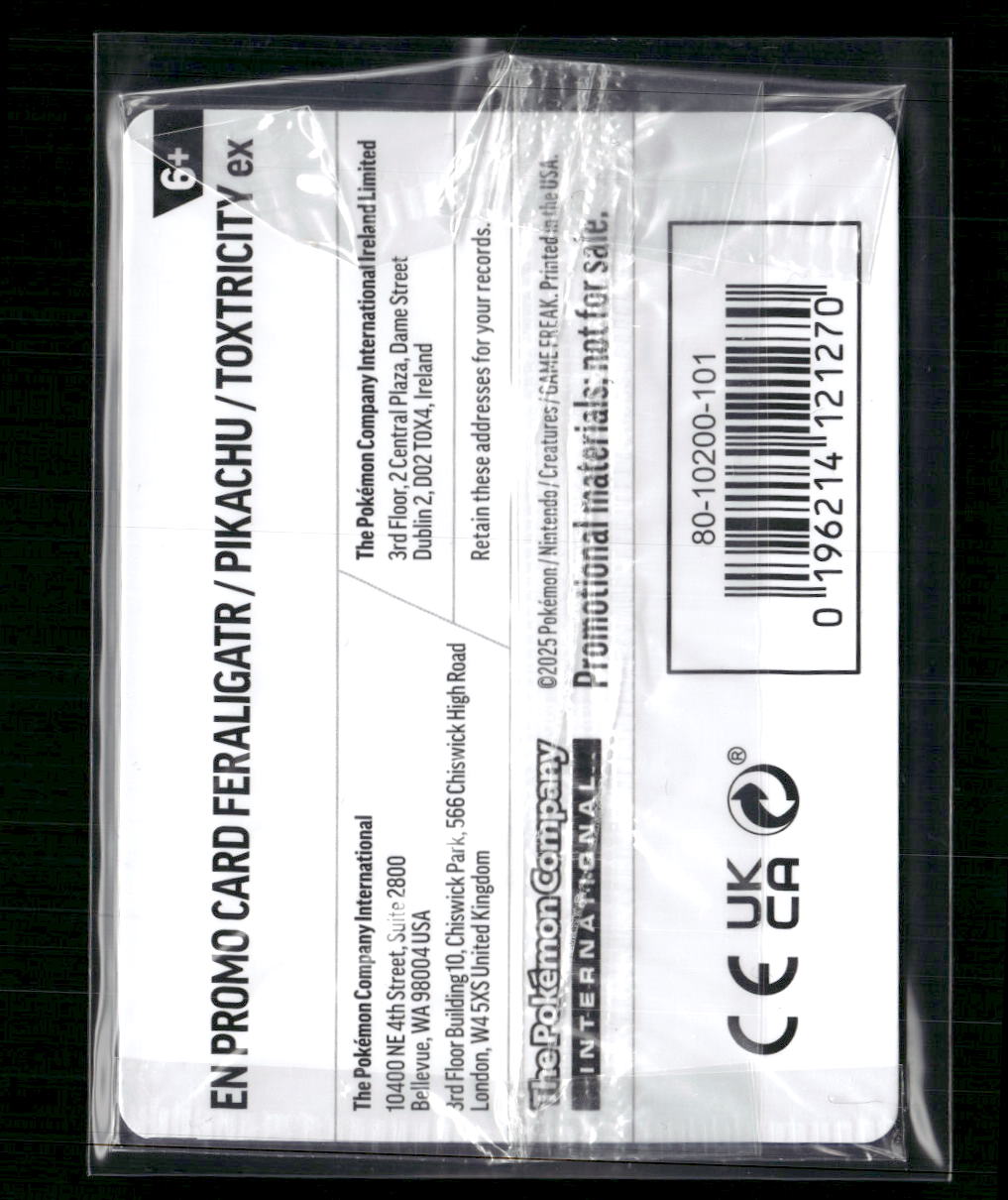 SVP- Feraligatr/Pikachu/Toxtricity EX (Illustration Contest 2024) Sealed #213