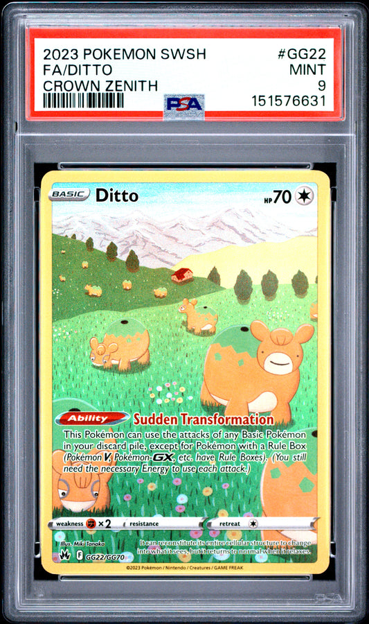 2023 Pokemon Sword And Shield Crown Zenith Fa/Ditto 9 PSA #GG22