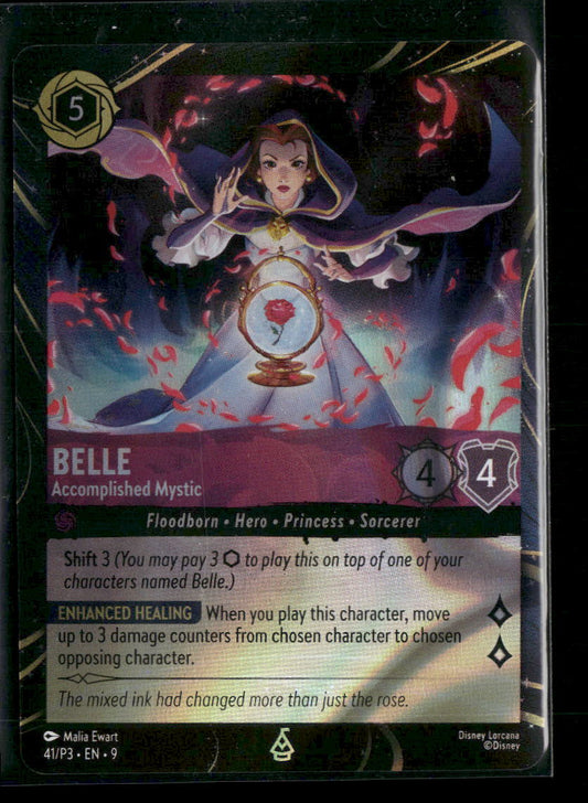 Disney Lorcana Promo Cards Belle- Accomplished Mystic #41
