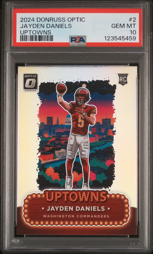 2024 Panini Donruss Optic Uptowns Jayden Daniels 10 PSA #2