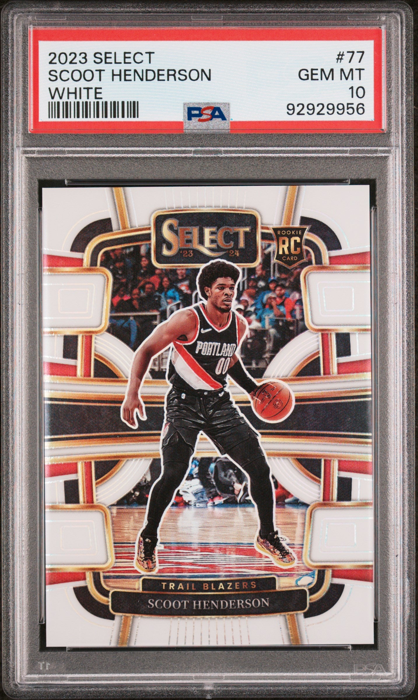 2023 Panini Select White Prizm Scoot Henderson 10 PSA #77