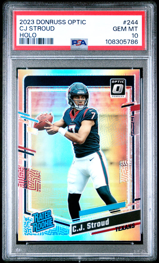 2023 Panini Donruss Optic Holo Cj Stroud 10 PSA #244