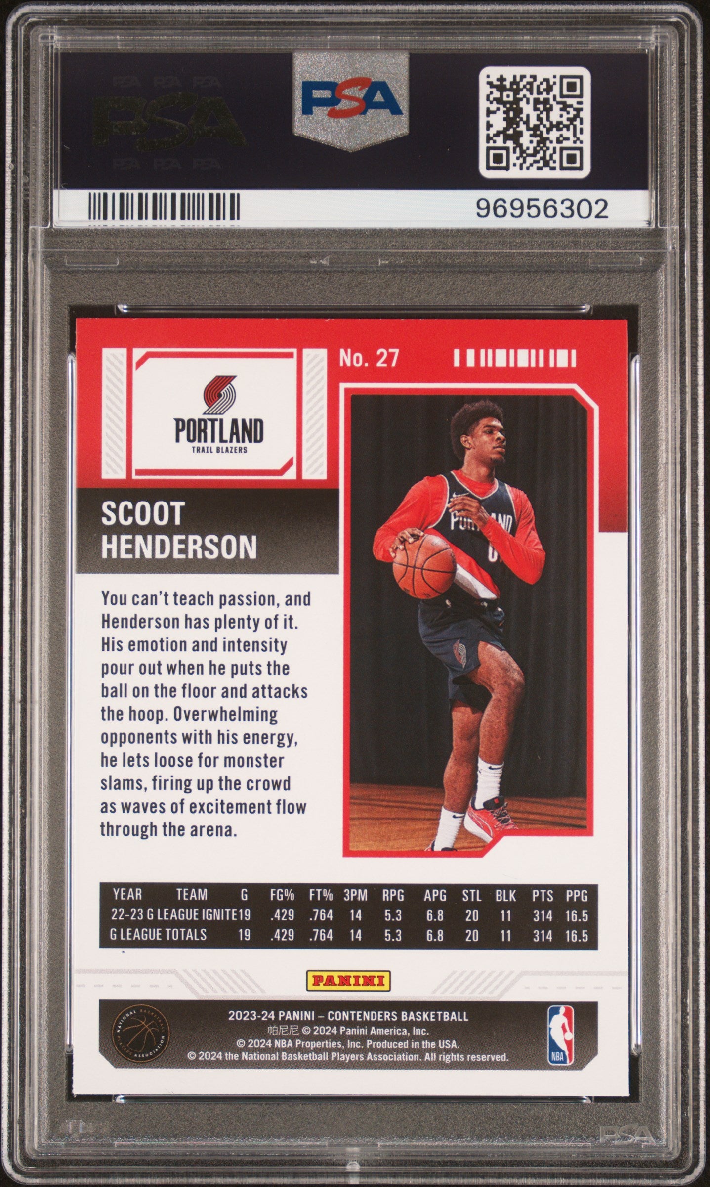 2023 Panini Contenders Scoot Henderson 10 PSA #27