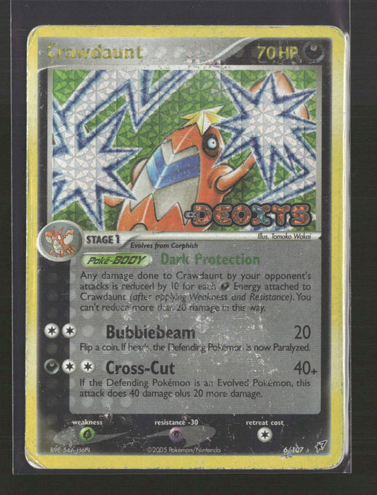 Deoxys Crawdaunt Reverse Holo #6/107 *Damaged*