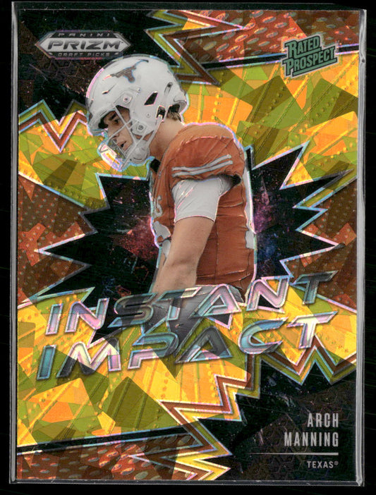 2025 Panini Prizm Draft Picks Instant Impact Gold Ice Arch Manning #II-AMG