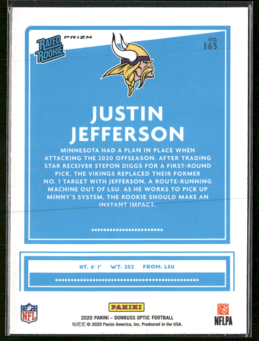 2020 Donruss Optic Bronze Justin Jefferson Rookie #163