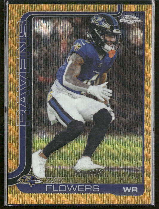 2025 Topps Chrome Gold Wave Refractor Zay Flowers #/50 #22