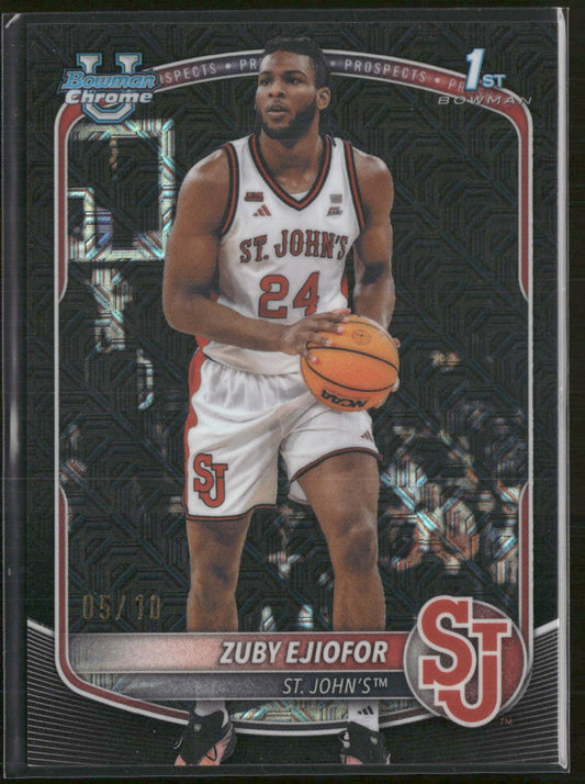 2025-26 Bowman Prospects Black Geometric Refractor Zuby Ejiofor #/10 #BCP-22