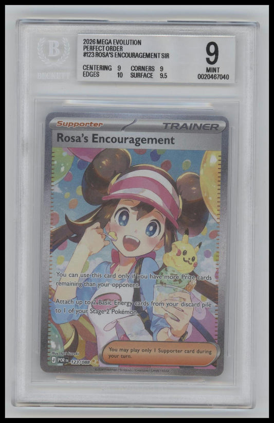 2026 Pokemon Perfect Order Rosa's Encouragement SIR 9.0 BGS #123
