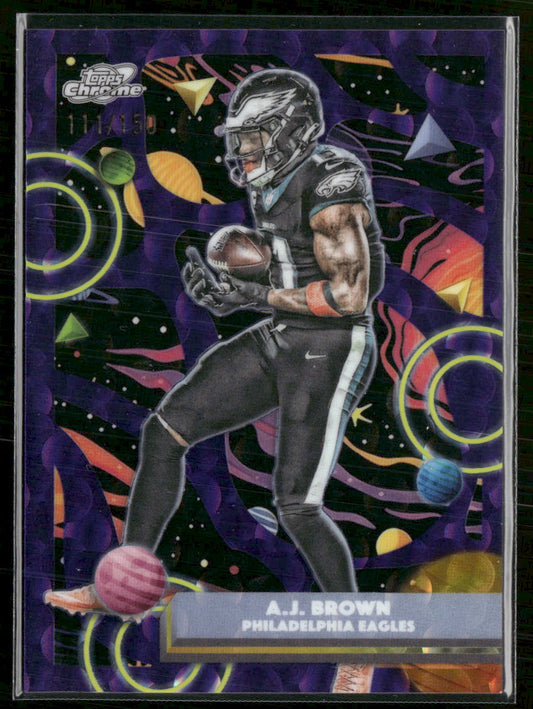 2025 Topps Chrome Cosmic Purple Nebula Refractor A.J. Brown #/150 #80