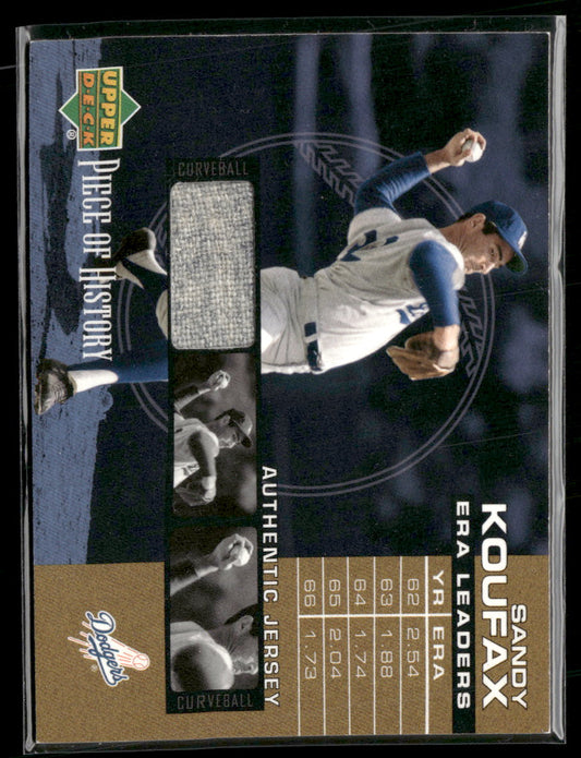 2002 Upper Deck Piece of History ERA Leaders Jersey Sandy Koufax #EL-SK