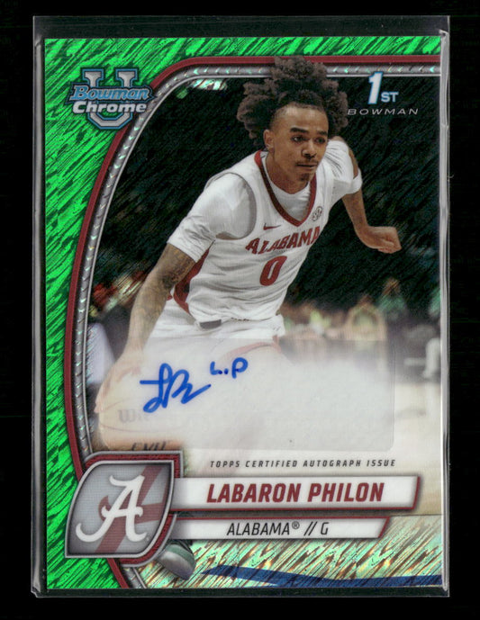 2024-25 Bowman U Chrome Prospects Auto Green Refractor Labaron Philon #/99 #49