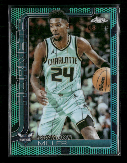 2025-26 Topps Chrome Aqua Basketball Refractor Brandon Miller #/199 #89