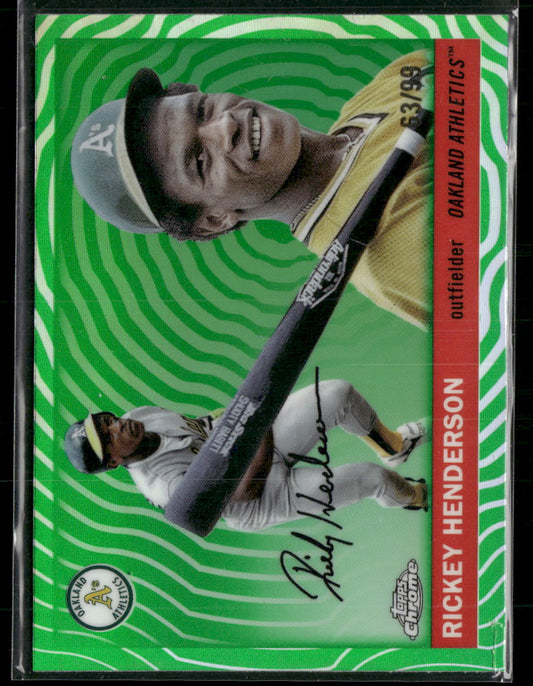 2025 Topps C Platinum Green Vibrations Refractors Rickey Henderson #/99 #320