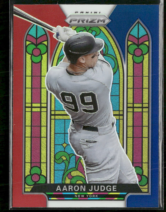 2021 Panini Prizm Stained Glass Red/White/Blue Prizm Aaron Judge #SG-5