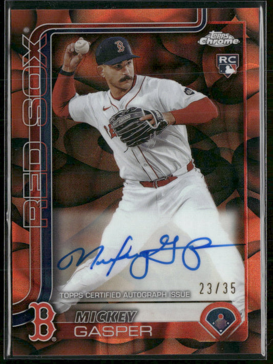 2025 Topps Chrome Rookie Auto Orange Black Lava Lamp #/35 Mickey Gasper #RA-MG