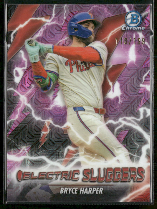 2026 Bowman Electric Sluggers Mojo Pink Refractors Bryce Harper #/199 #ES-6
