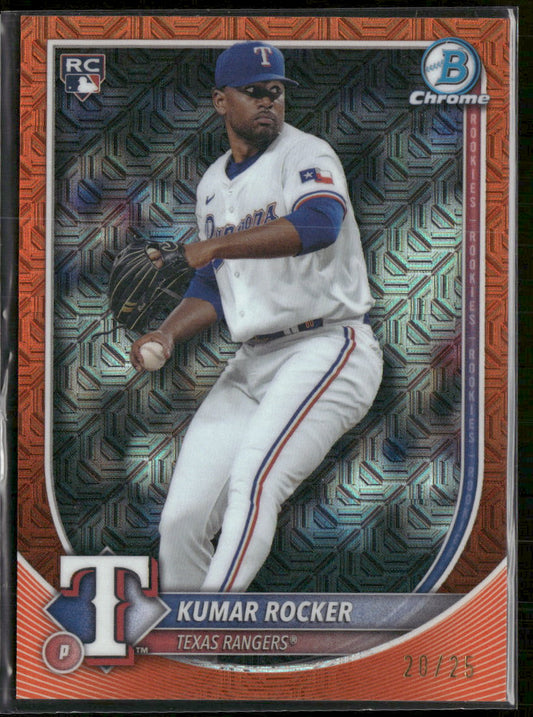 2025 Bowman Chrome Mojo Orange Refractor Kumar Rocker Rookie #/25 #80