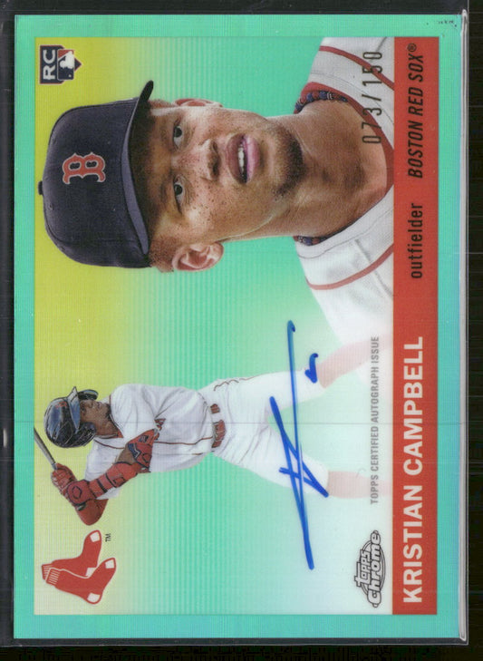 2025 Topps Chrome Auto Aqua Refactor #/150 Kristian Campbell #CPA-KC