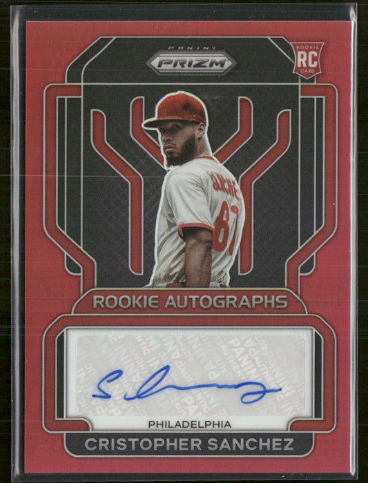 2022 Panini Prizm Rookie Autographs Red #/99 Cristopher Sanchez #RA-SZ