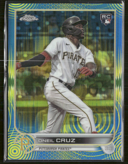 2022 Topps Chrome Sonic Blue/Yellow Sonic Pulse Refractor Oneil Cruz #/75 #128