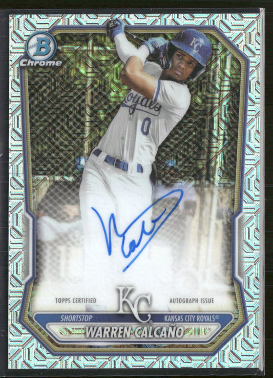 2026 Bowman Chrome Autographs Mojo Refractors Warren Calcaño Auto #BMA-WC