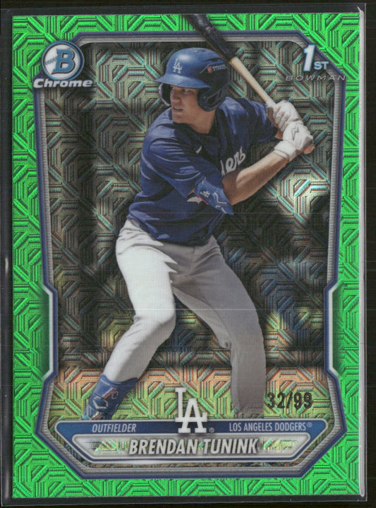 2026 Bowman Chrome Prospects Mojo Green Refractor Brendan Tunink #/99 #BCP-59