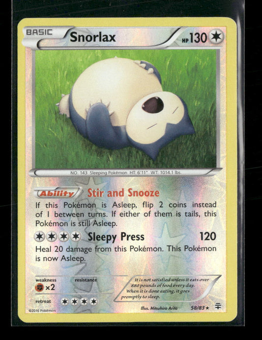 Generations Snorlax Reverse Holo #58/83