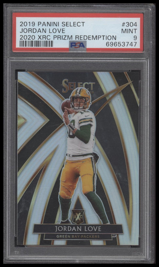 2019 Panini Select 2020 Xrc Prizm Redemption Jordan Love 9 PSA #304