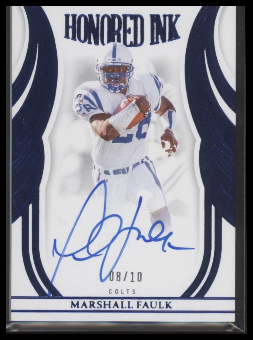 2025 Panini Flawless Honored Ink Sapphire Marshall Faulk #/10 Auto #HI-MFK