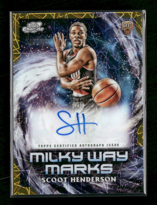 2023-24 Topps Chrome Cosmic Milky Way Gold Interstellar /50 Scoot Henderson Auto