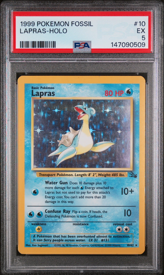 1999 Pokemon Fossil Lapras-Holo 5 PSA #10