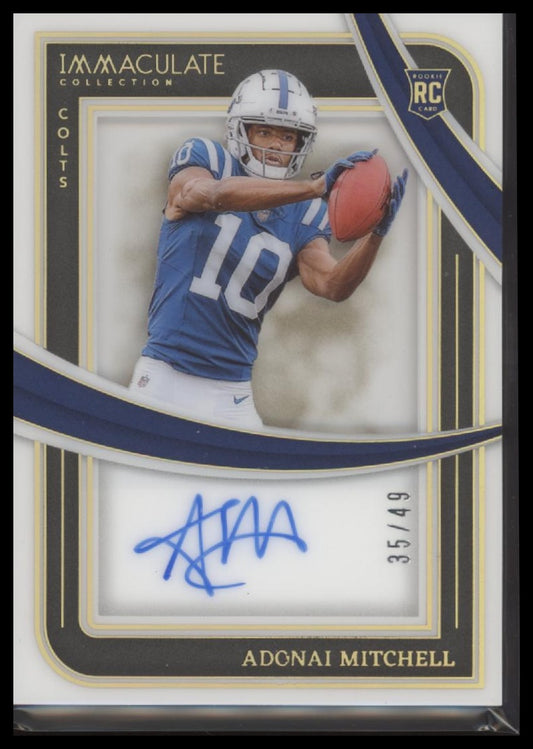 2025 Panini Immaculate Collection Rookie Signatures Adonai Mitchell /49