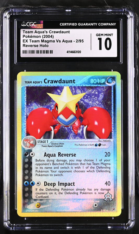2004 EX Team Magma Vs Aqua Team Aqua's Crawdaunt 10 CGC #2/95