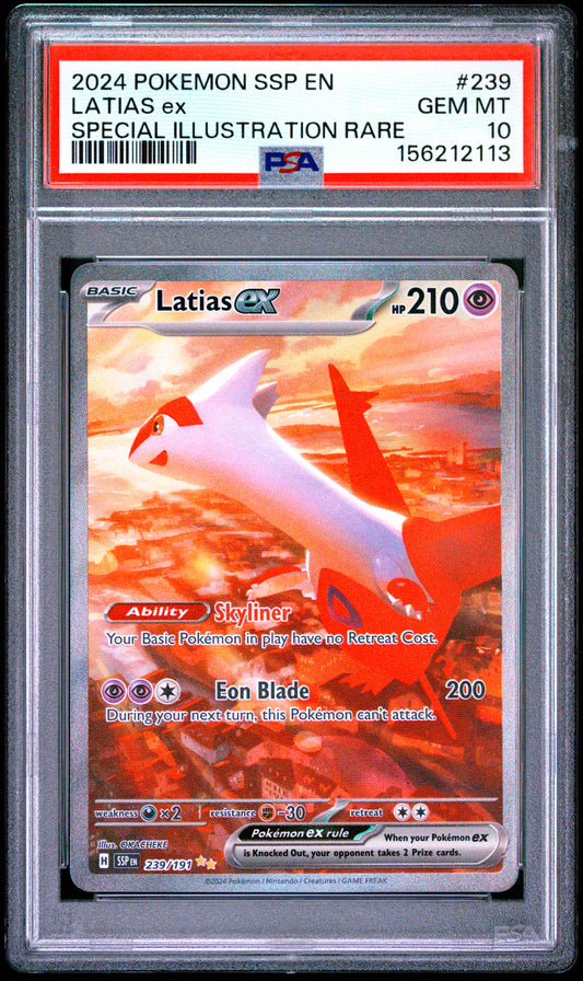 2024 Pokemon Surging Sparks Special Illustration Rare Latias Ex 10 PSA #239