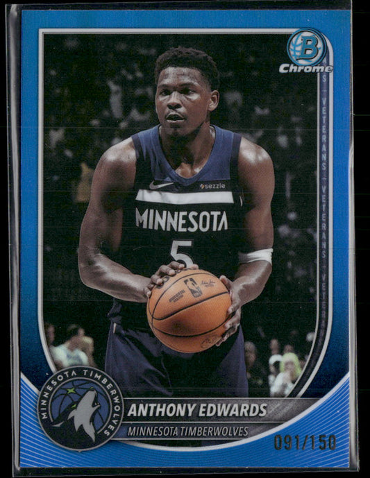 2025-26 Bowman Chrome Blue Refractors Anthony Edwards #/150 #BCV-103