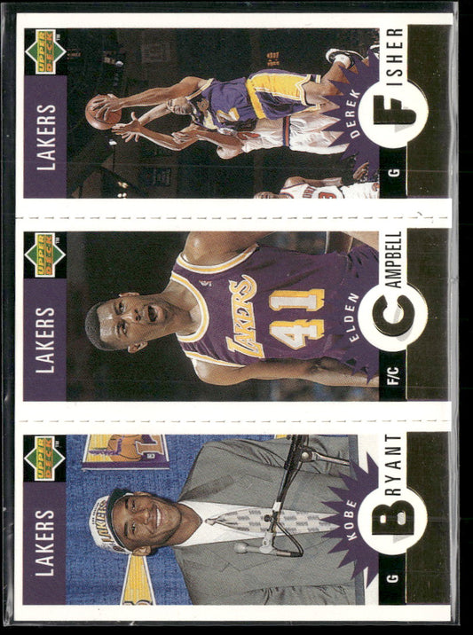 1996-97 Collector's Choice LA Lakers Kobe Bryant / Elden Campbell / Derek Fisher