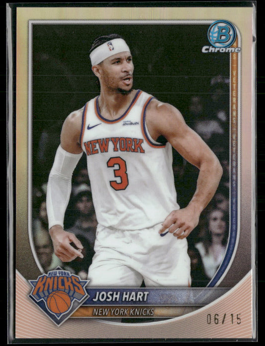 2025-26 Bowman Chrome Rose Gold Refractors Josh Hart #/15 #BCV-153