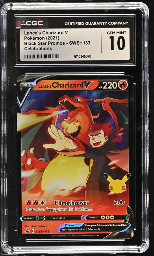 2021 Black Star Promos Lance's Charizard V 10 CGC #SWSH133