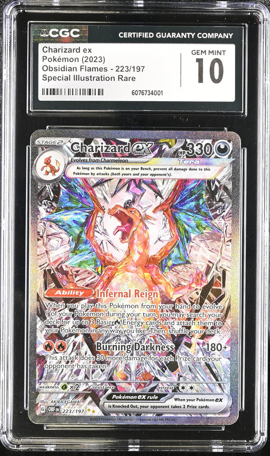 2023 Obsidian Flames Charizard ex 10 CGC #223/197
