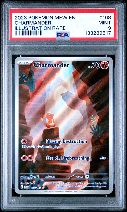 2023 Pokemon Mew En-151 Illustration Rare Charmander 9 PSA #168