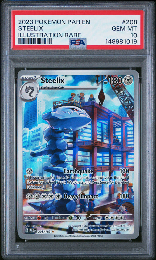 2023 Pokemon Par En-Paradox Rift Illustration Rare Steelix 10 PSA #208