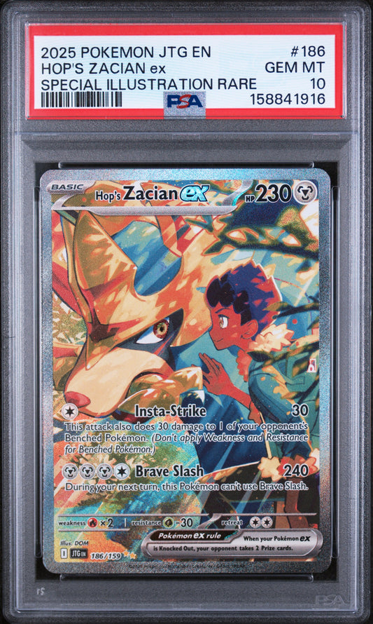 2025 Pokemon Journey T Special Illustration Rare Hop'S Zacian Ex 10 PSA #186