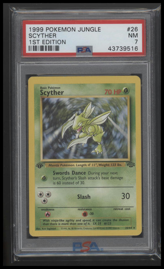 1999 Pokemon Jungle 1st Edition Scyther 7 PSA #26