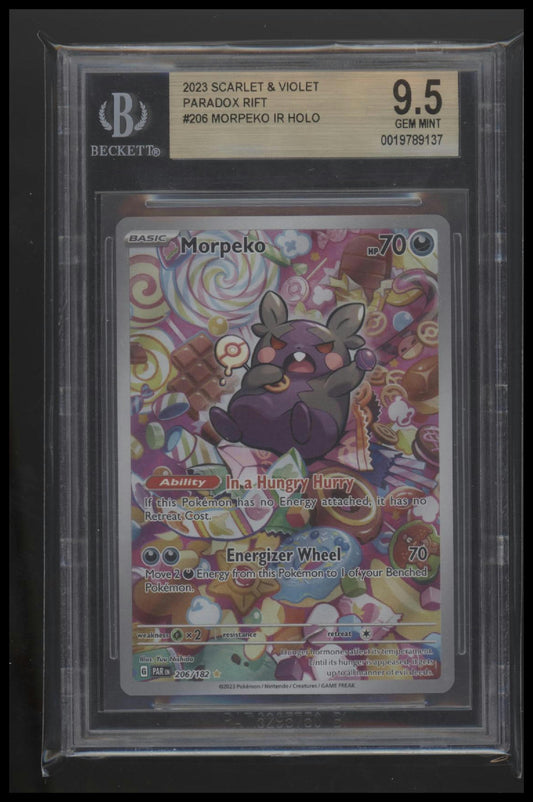 2023 Pokemon TCG Scarlet & Violet Paradox Rift Morpeko IR 9.5 BGS #206