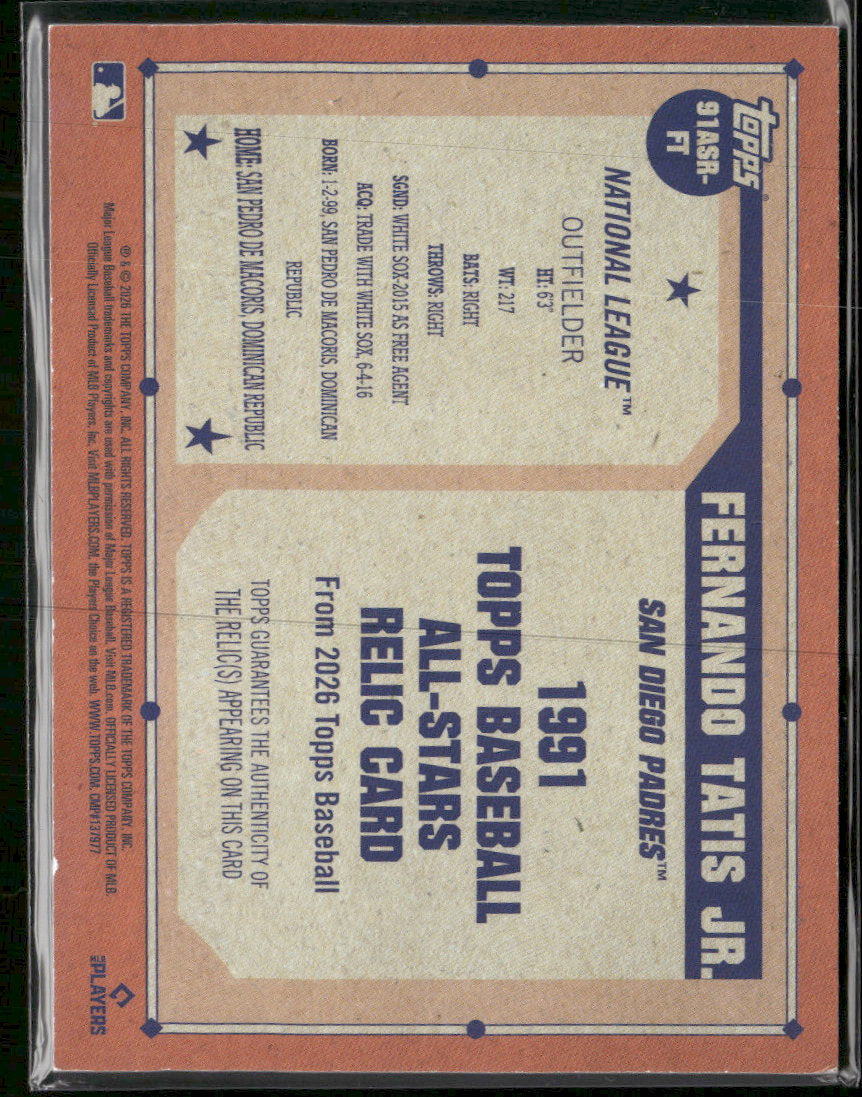 2026 Topps 1991 Topps Baseball All-Stars Relic Fernando Tatis Jr. #91AS-FT