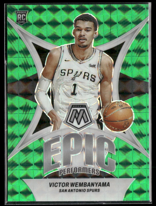 2023-24 Panini Mosaic Epic Performers Mosaic Green Victor Wembanyama #12